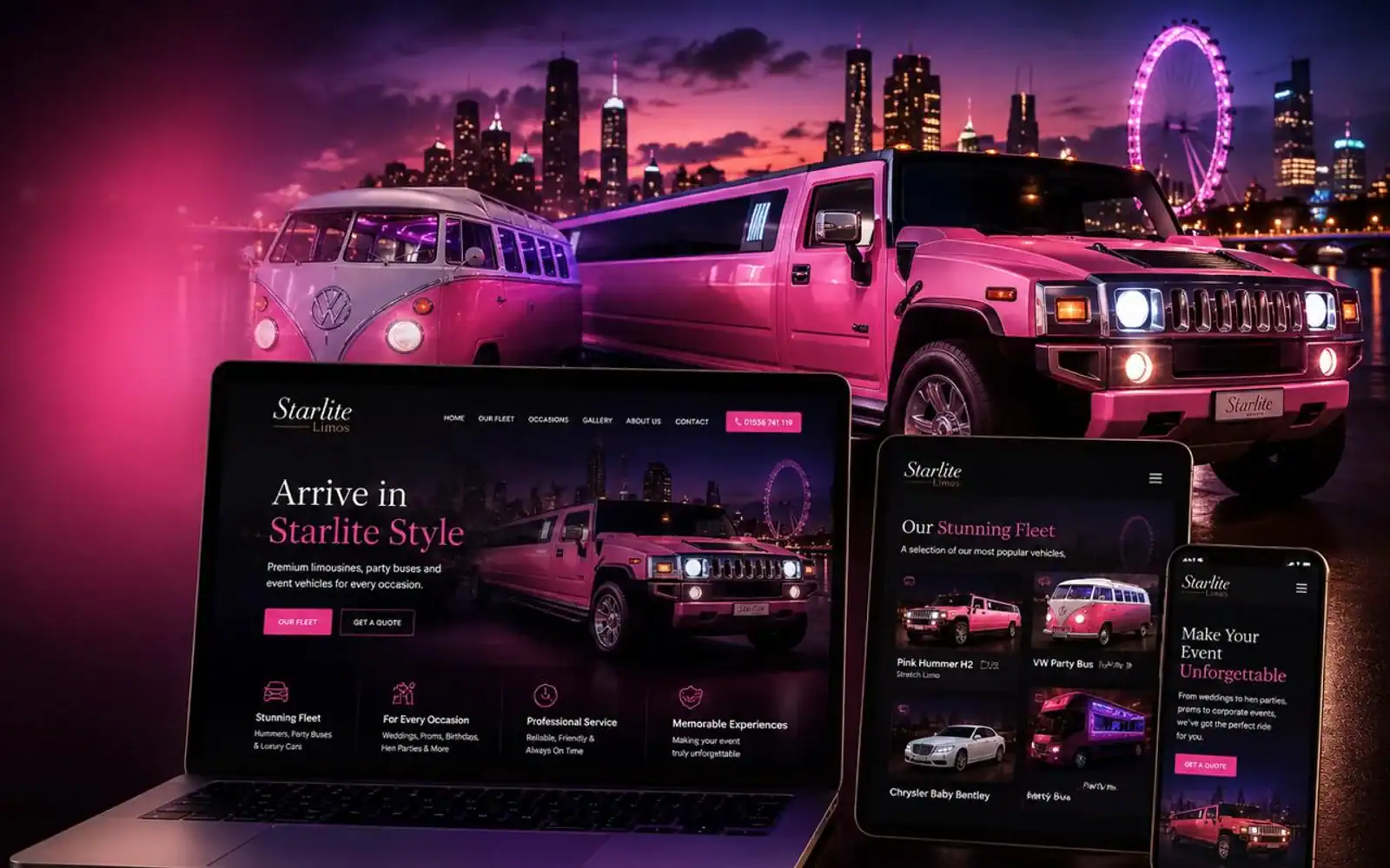 Starlite Limos website screenshot