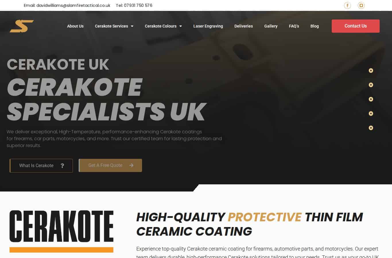 Slamfire Tactical website screenshot