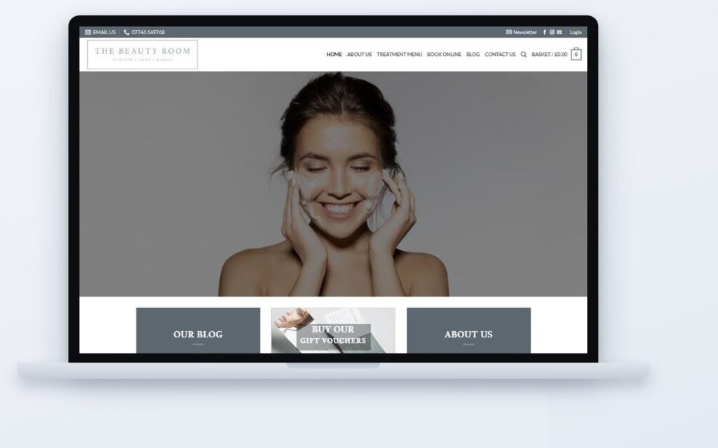 The Beauty Room salon website by CSM Web Design