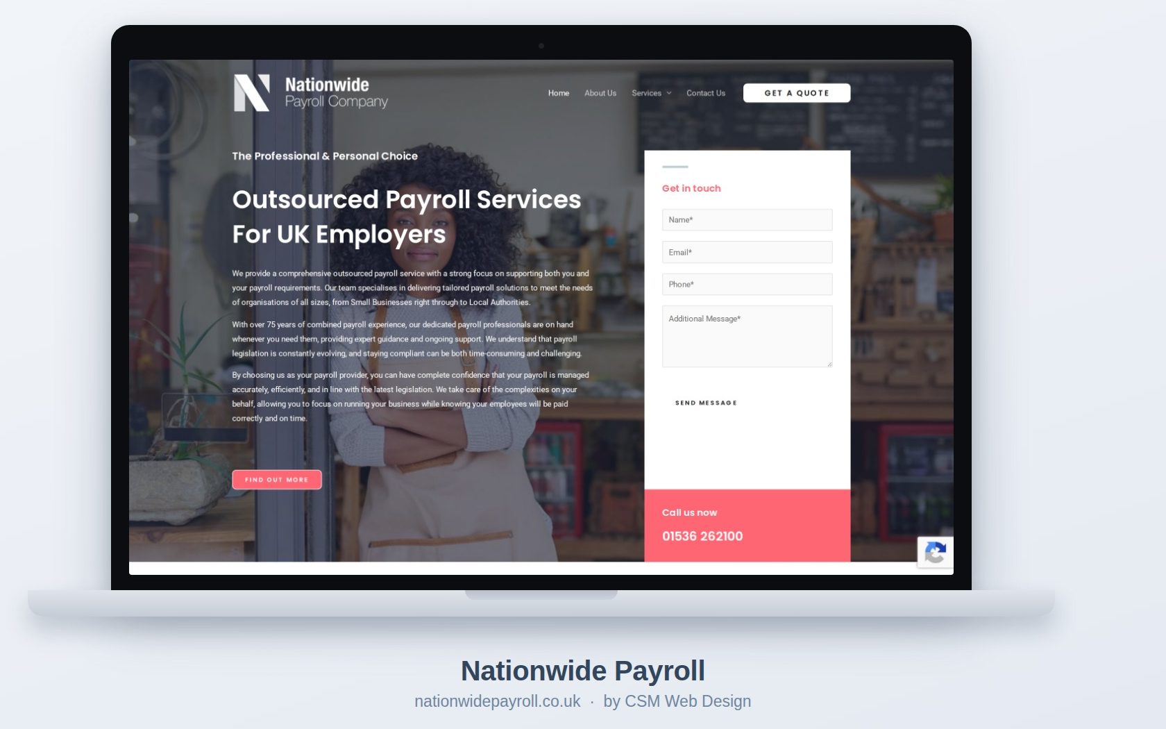 Nationwide Payroll website built by CSM Web Design