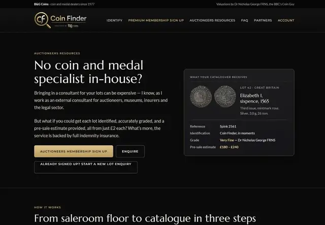 Coin Finder — Auctioneers’ resources