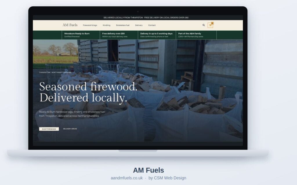 AM Fuels website built by CSM Web Design