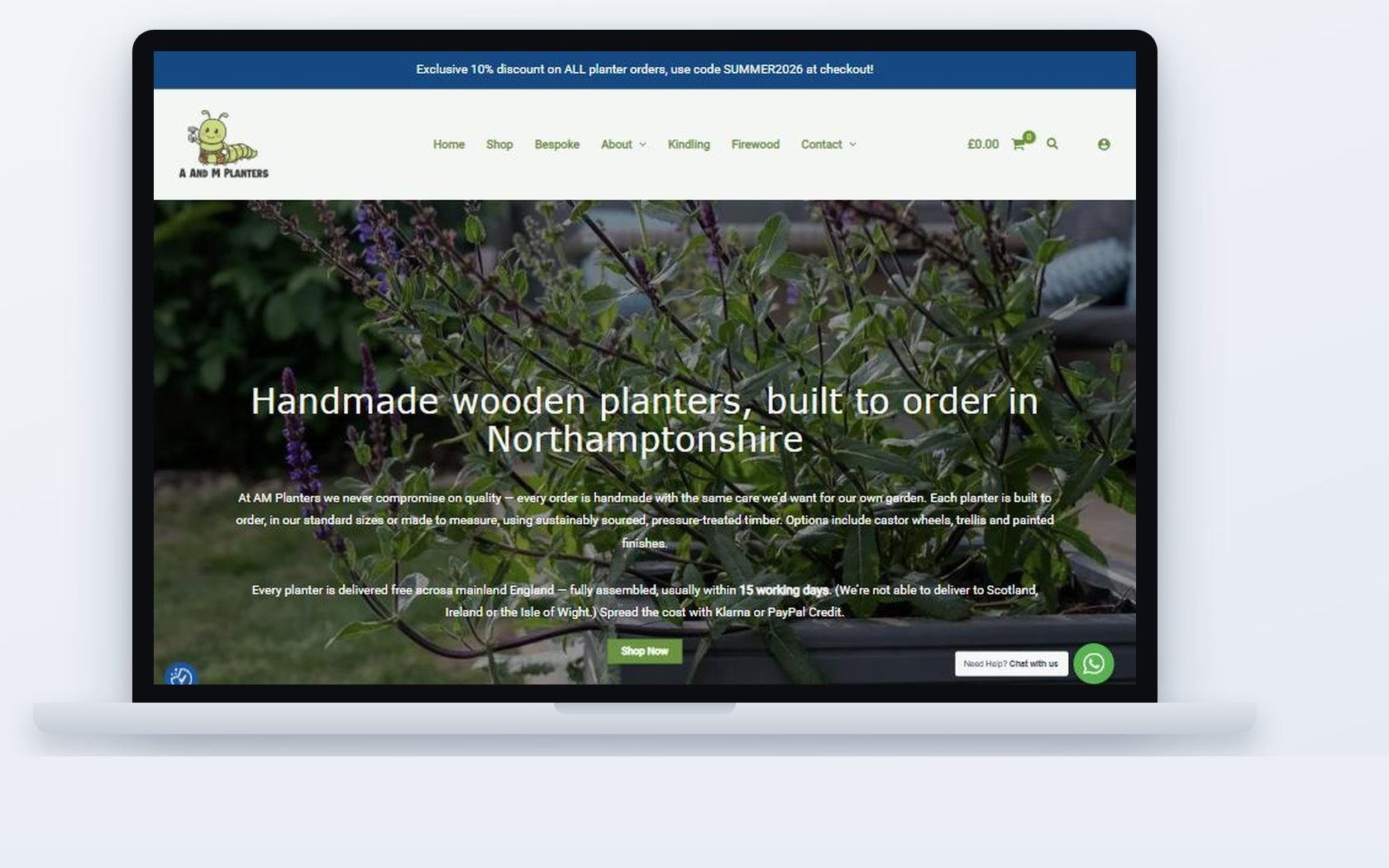 AM Planters — website built by CSM Web Design
