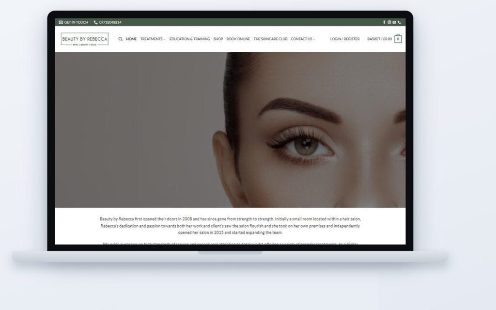 Beauty by Rebecca salon website by CSM Web Design