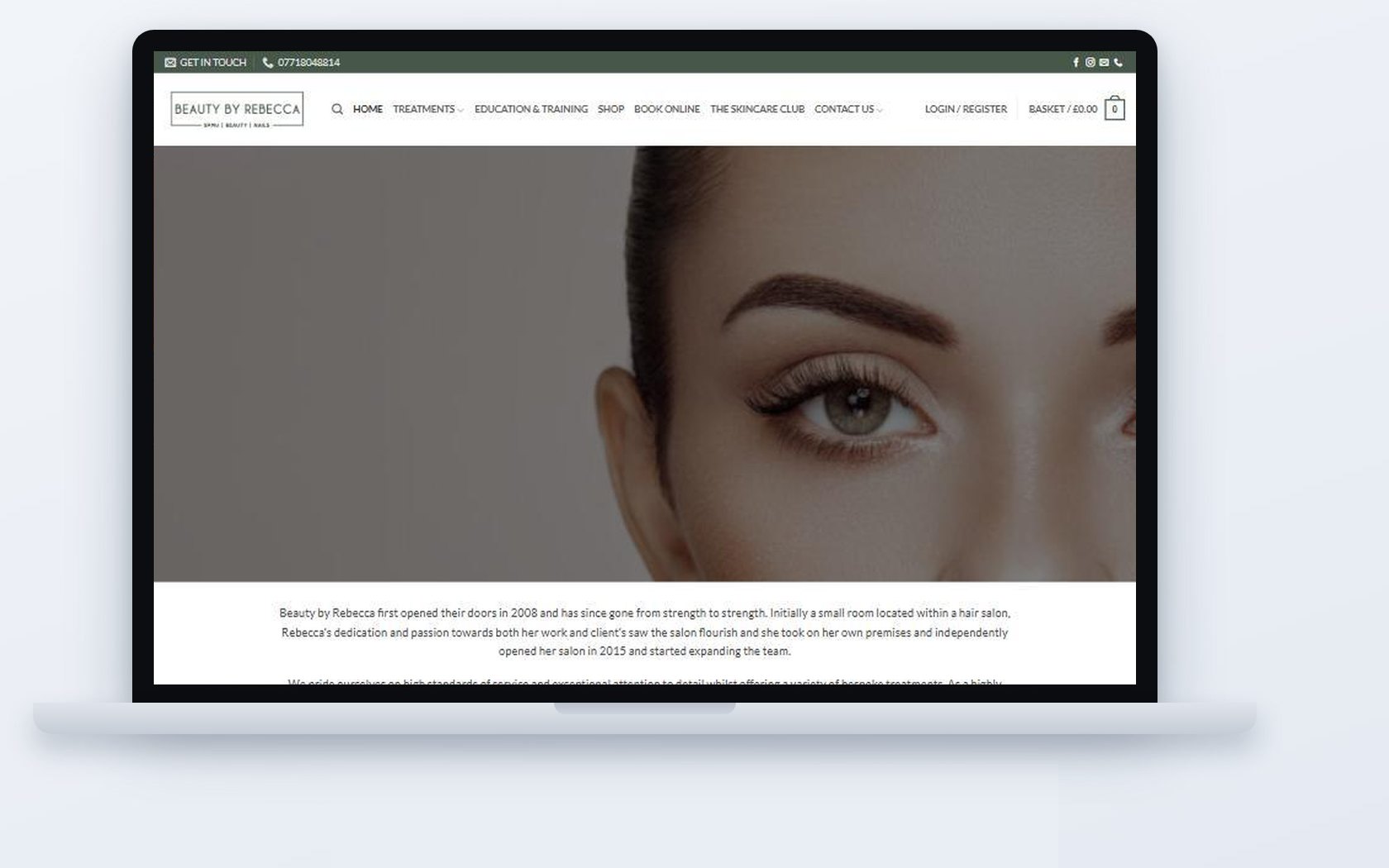 Beauty by Rebecca salon website by CSM Web Design