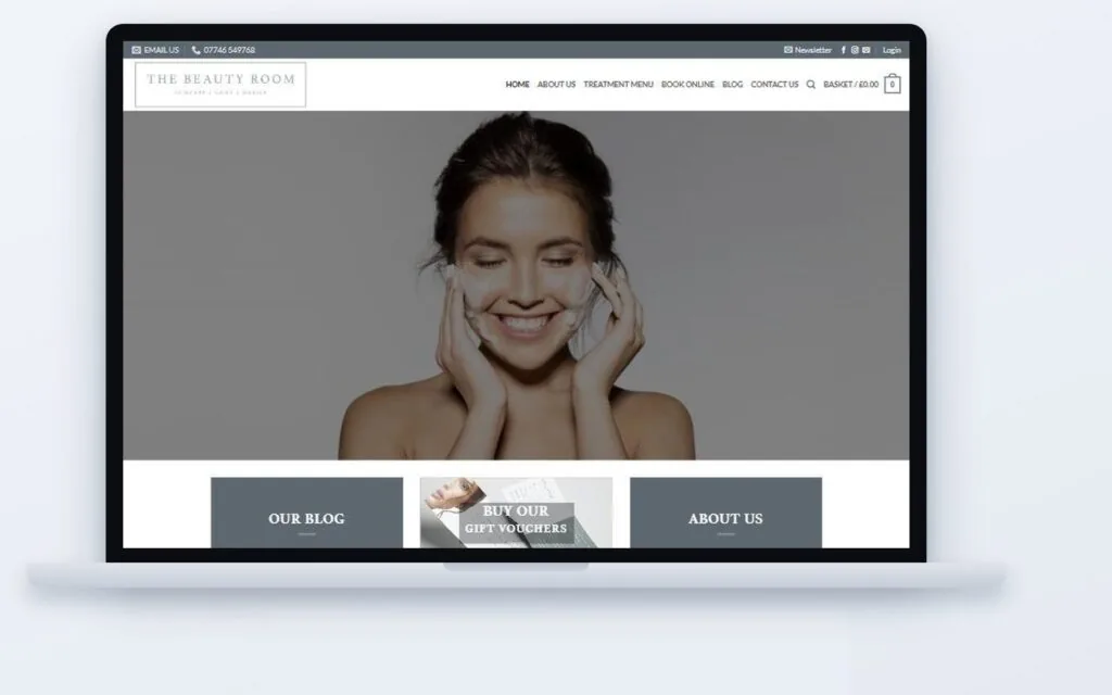 The Beauty Room salon website by CSM Web Design