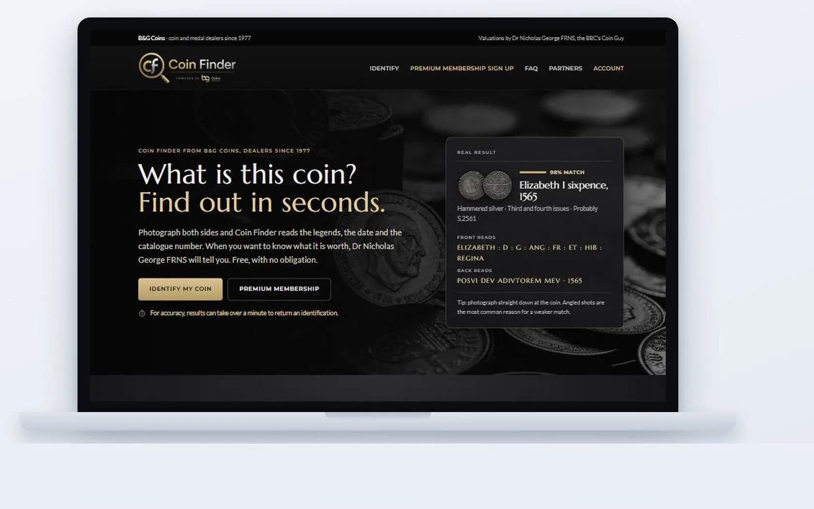 Coin Finder — website built by CSM Web Design