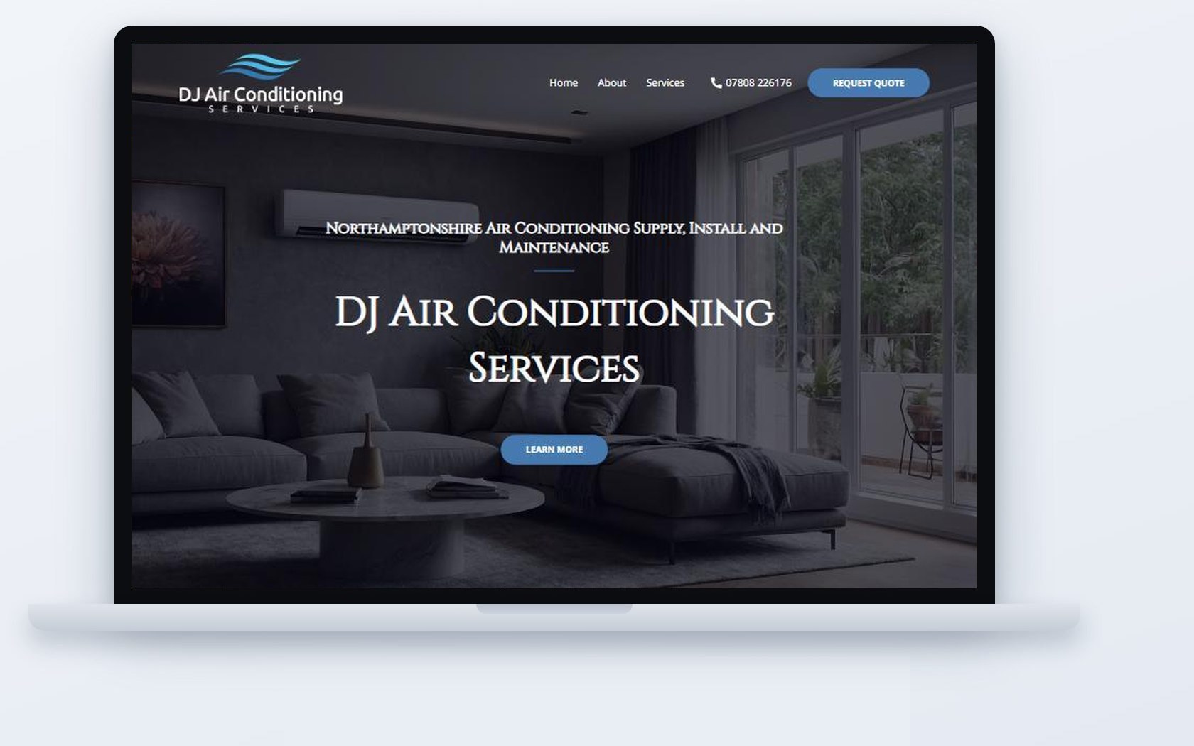 DJ Air Conditioning Services website by CSM Web Design