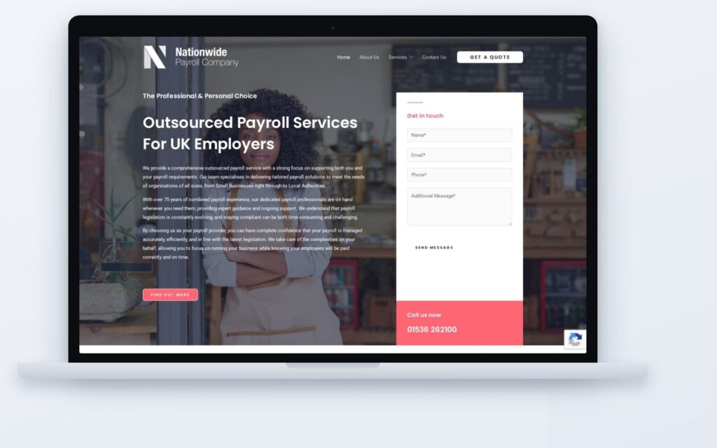 Nationwide Payroll website built by CSM Web Design