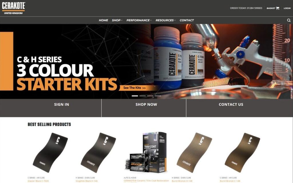 Cerakote UK WooCommerce store on CSM managed hosting