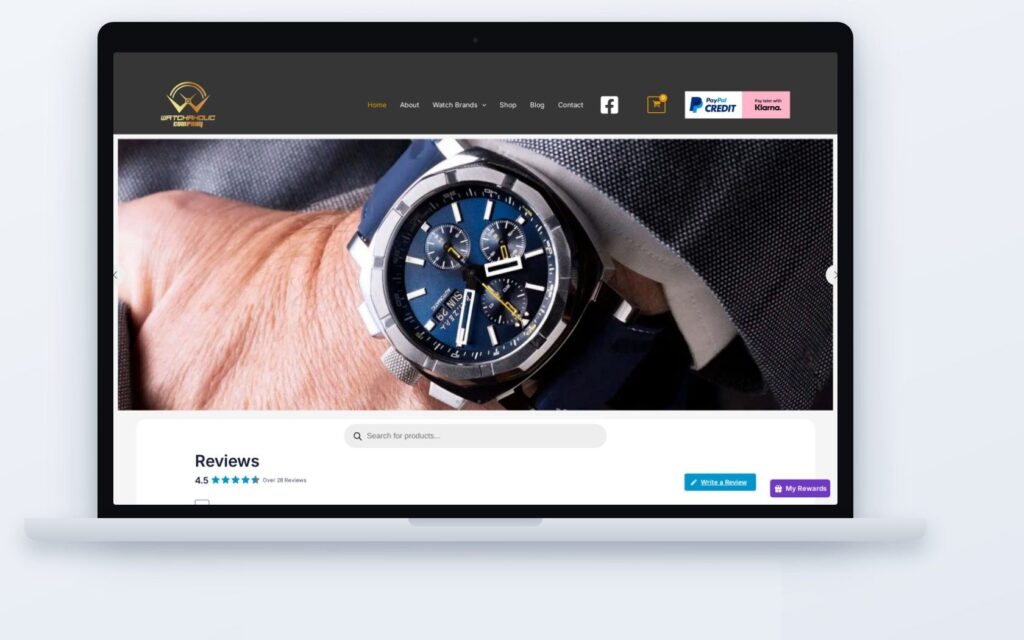 The Watchaholic website built by CSM Web Design