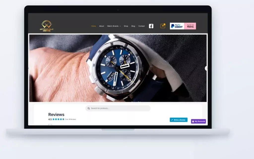 The Watchaholic website built by CSM Web Design