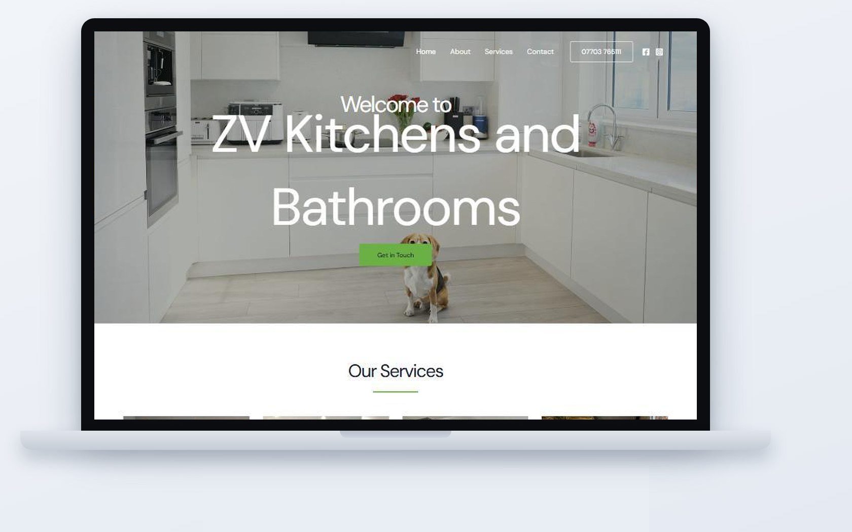 ZV Kitchens and Bathrooms website by CSM Web Design